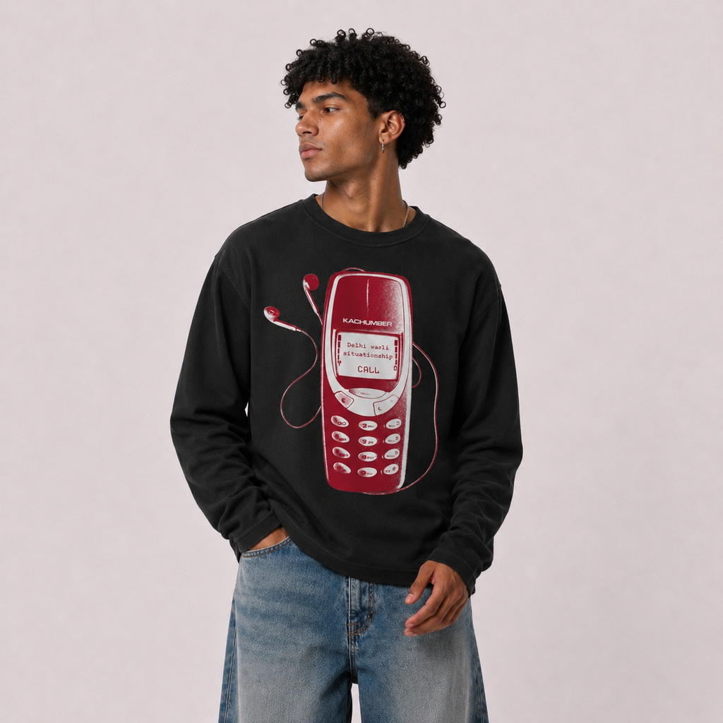 DELHI WALI WAFFLE KNIT FULL SLEEVES TEES