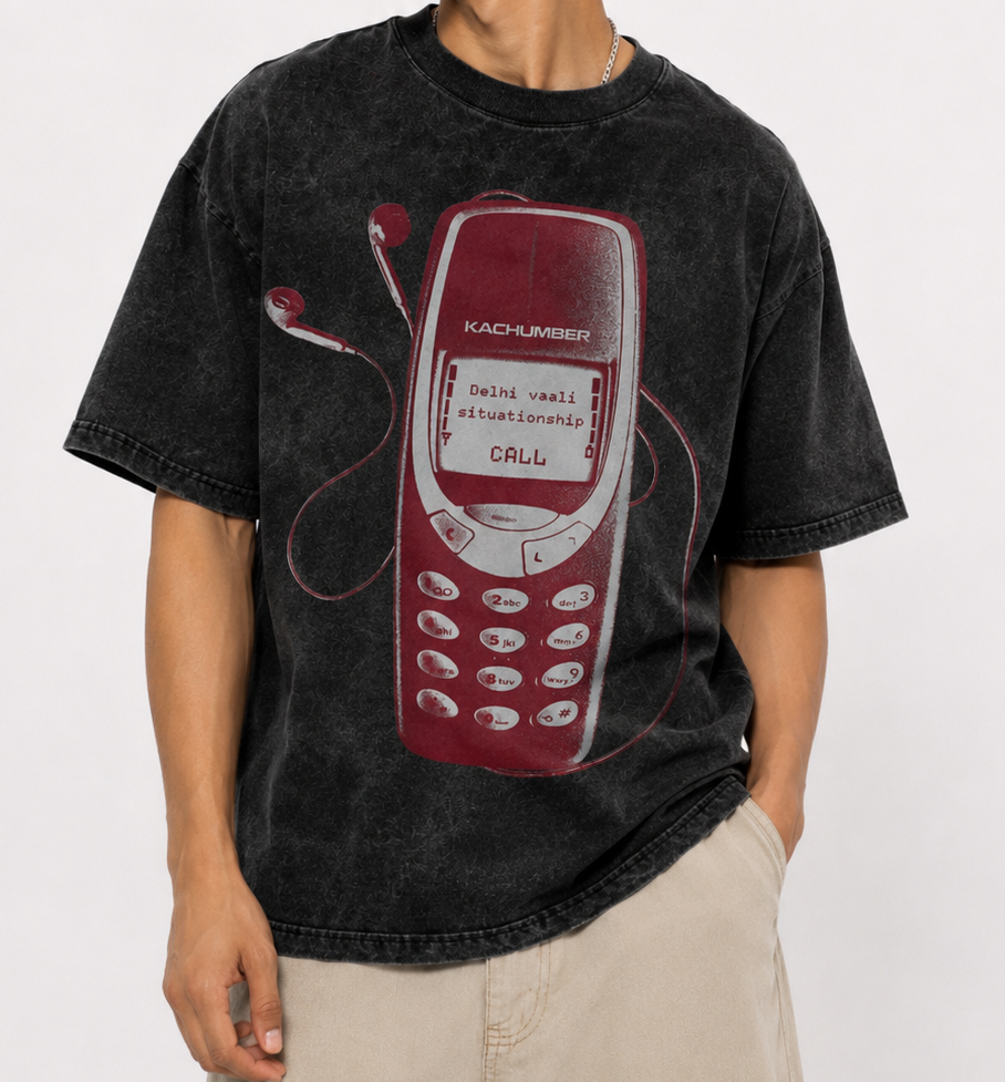 DELHI WALI ACID WASHED TEE