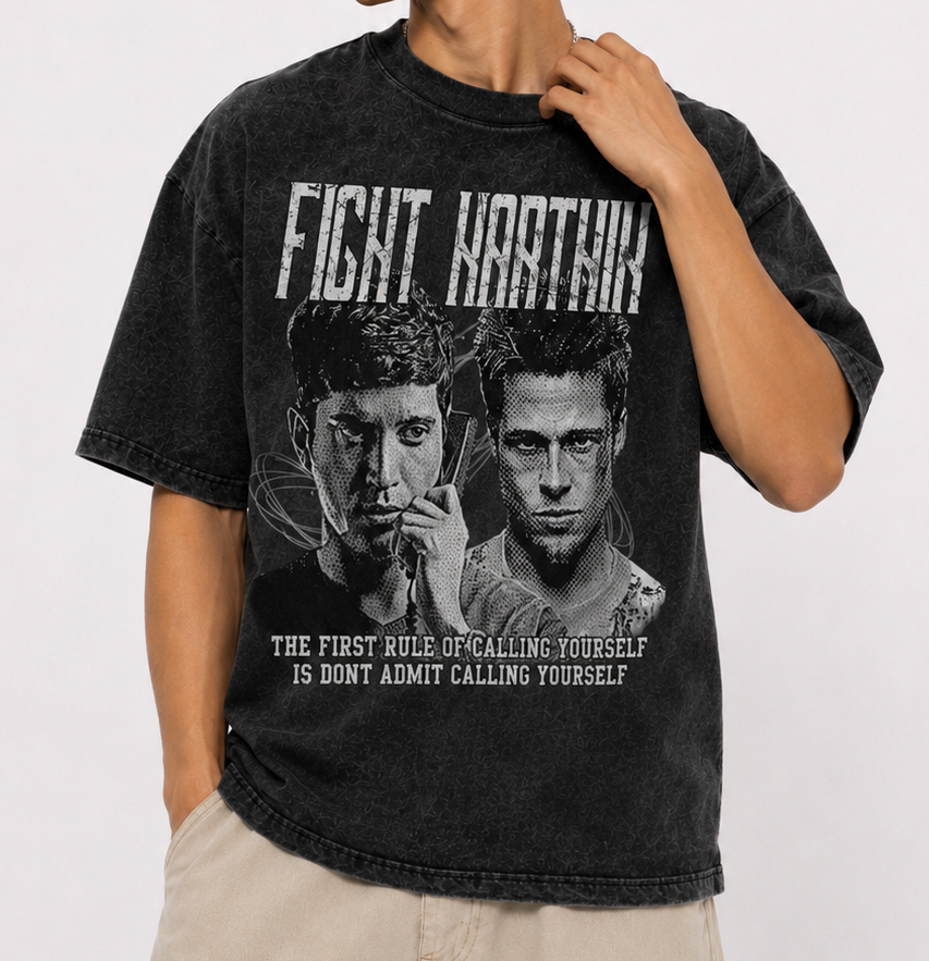 FIGHT KARTHIK ACID WASHED TEE
