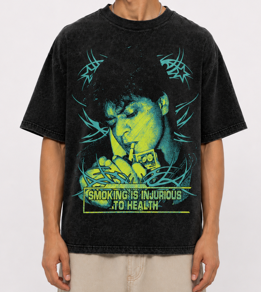 SMOKING ACID WASHED TEE