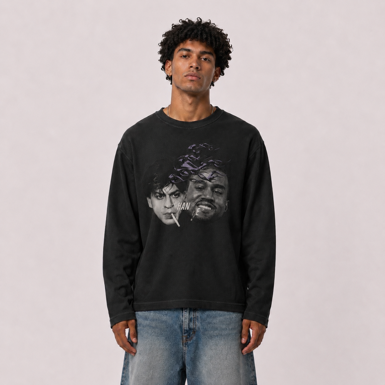 KHANYE WAFFLE KNIT FULL SLEEVES TEE