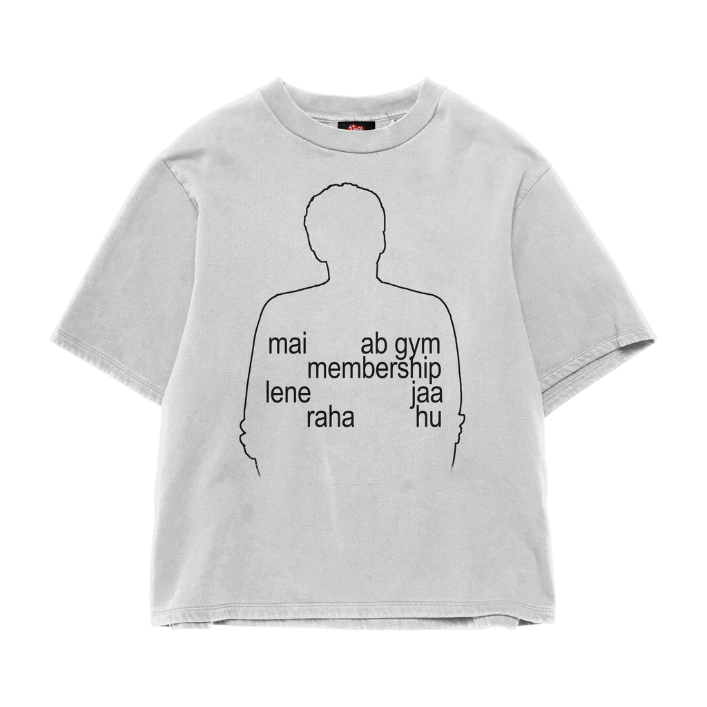 GYM MEMBERSHIP OVERSIZED WHITE TEE