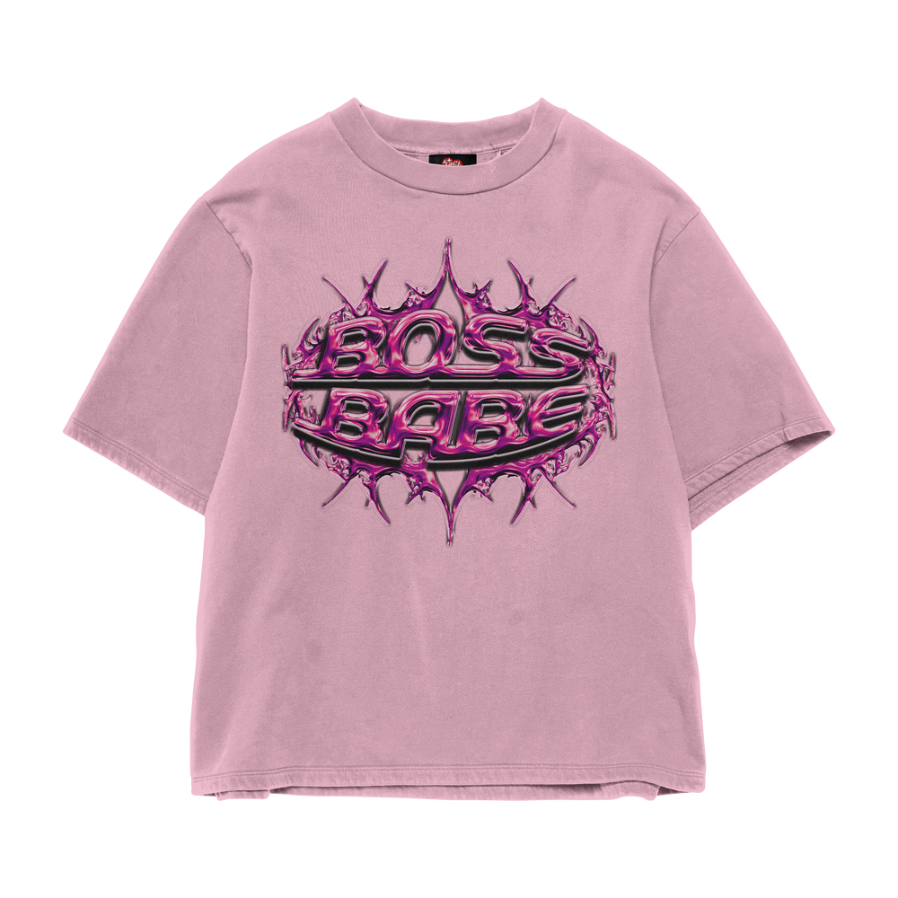 BOSS BABE PINK OVERSIZED TEE