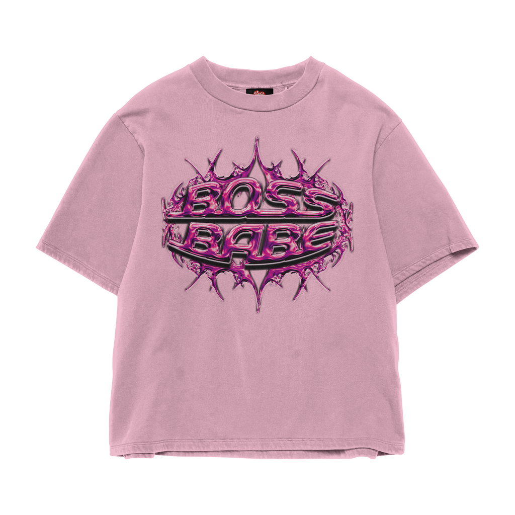 BOSS BABE PINK OVERSIZED TEE