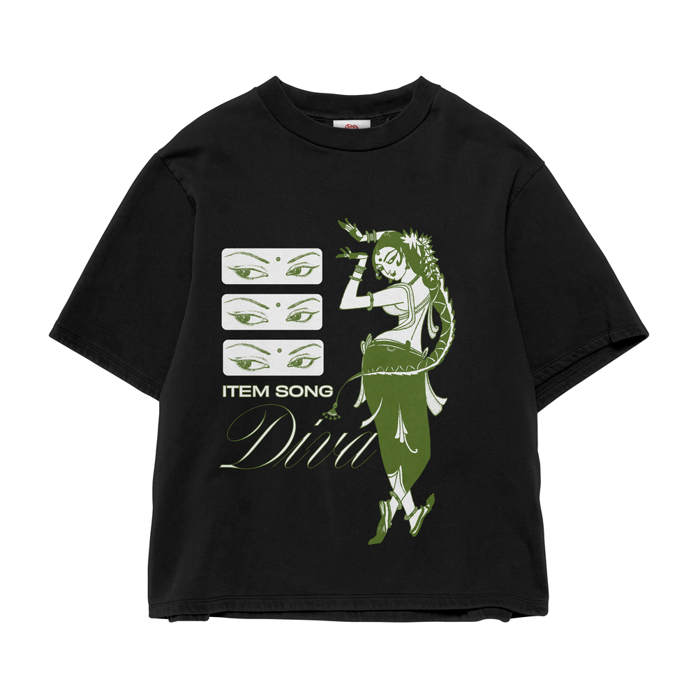 DIVA OVERSIZED BLACK TEE