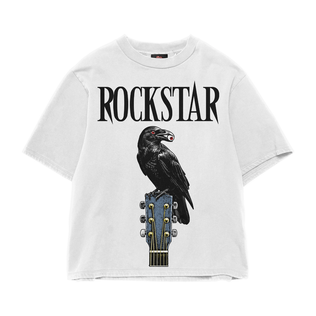 ROCKSTAR WHITE OVERSIZED TEE