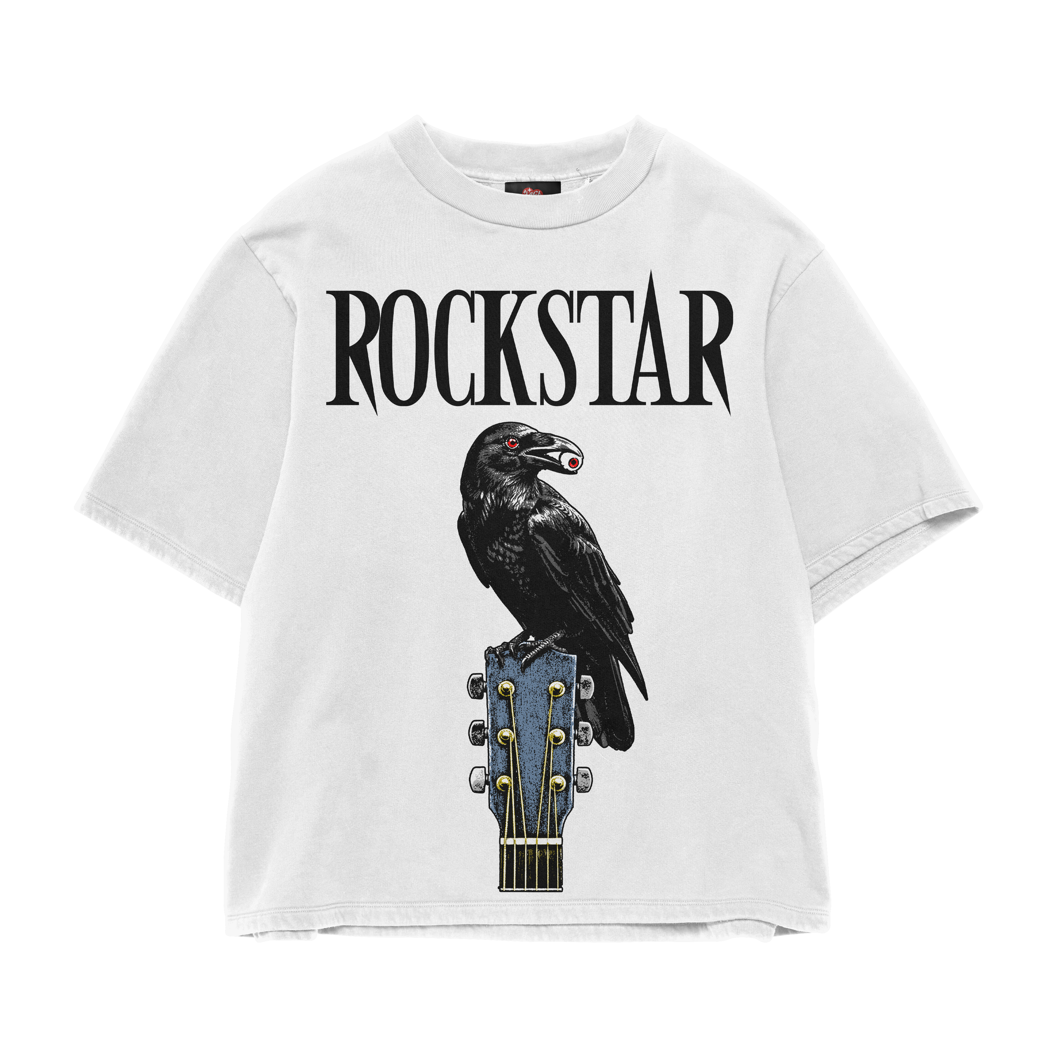 ROCKSTAR WHITE OVERSIZED TEE
