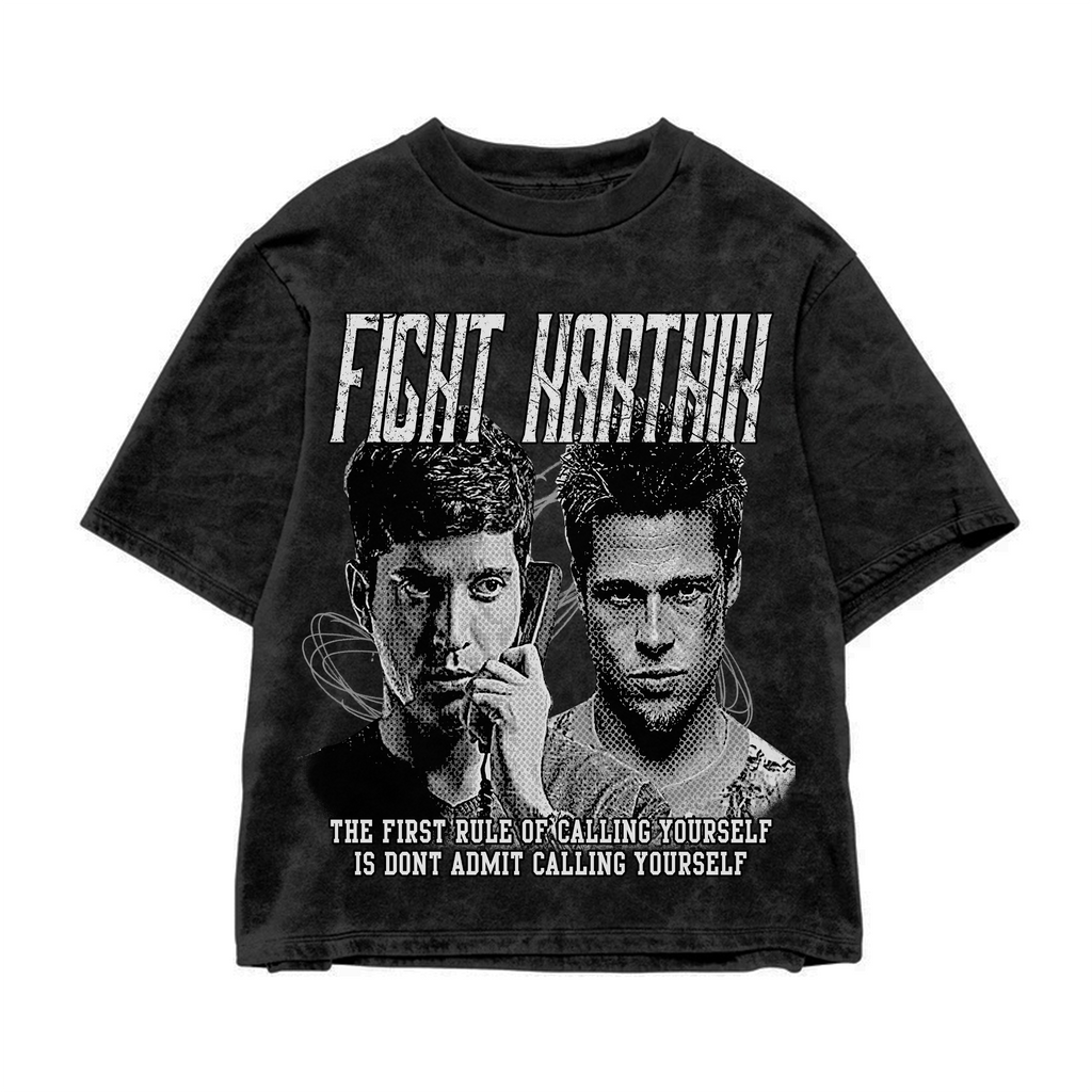 FIGHT KARTHIK ACID WASHED TEE