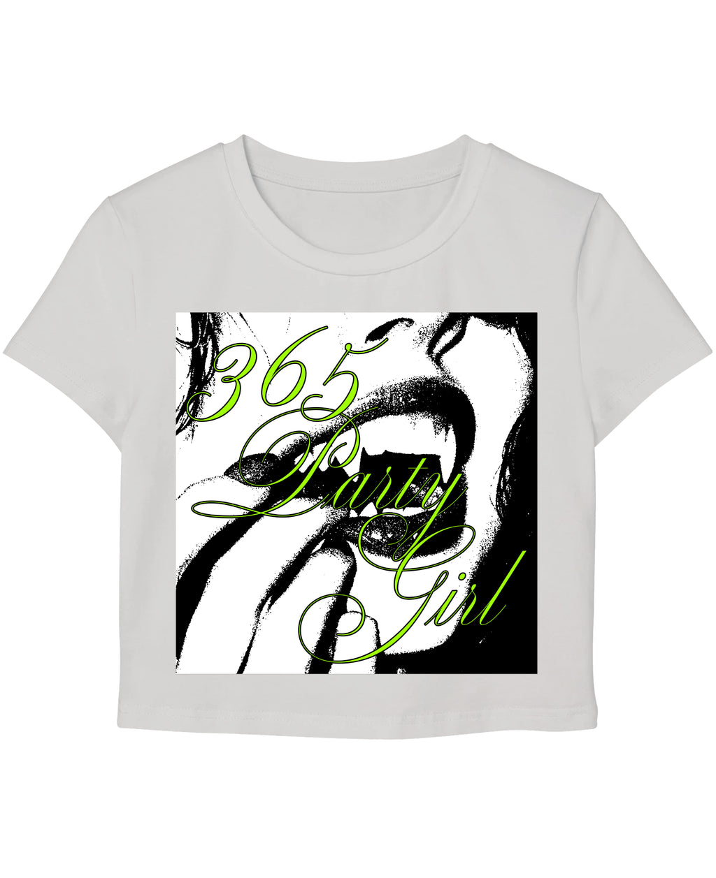 White Baby Tee Front Design