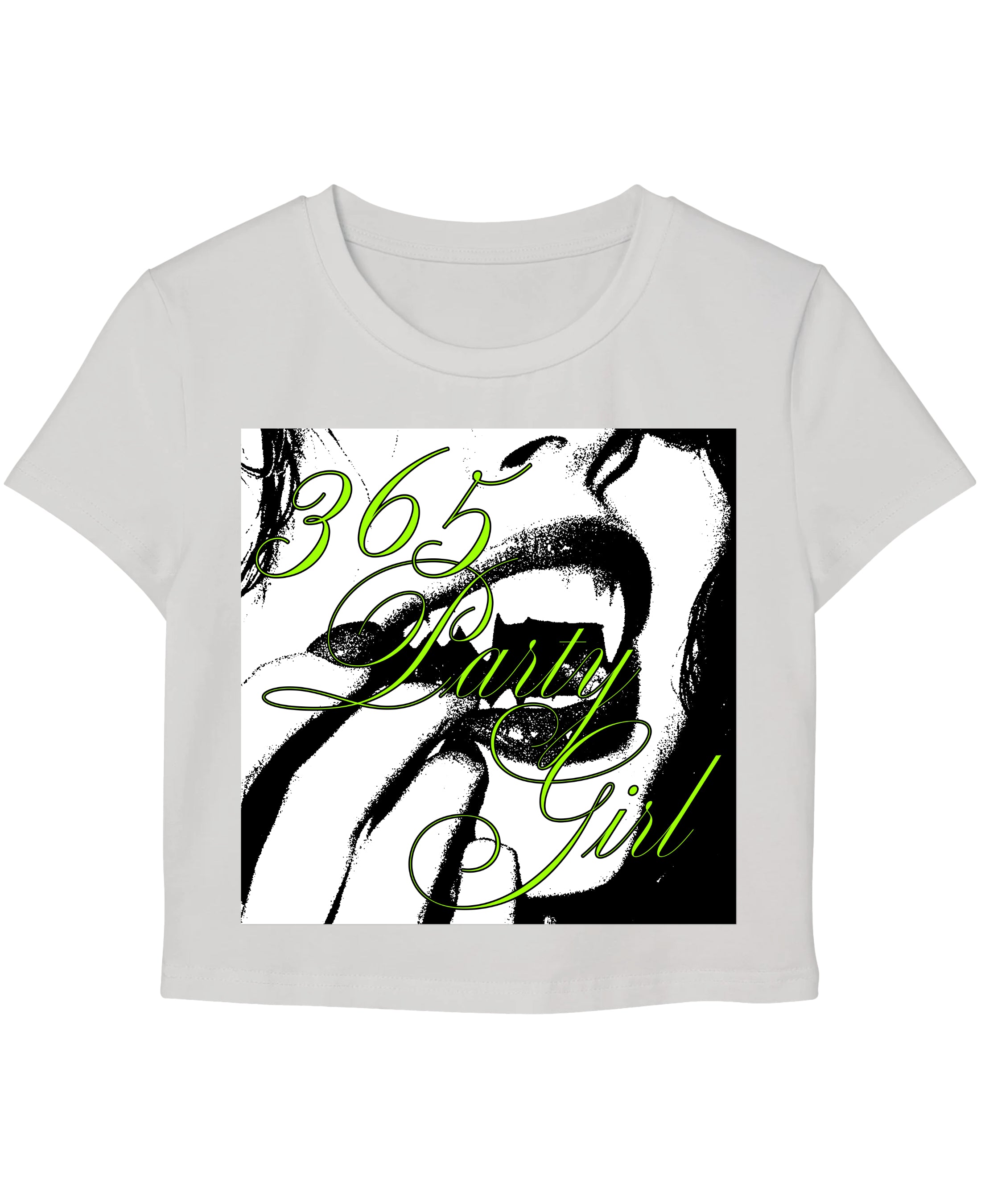 White Baby Tee Front Design