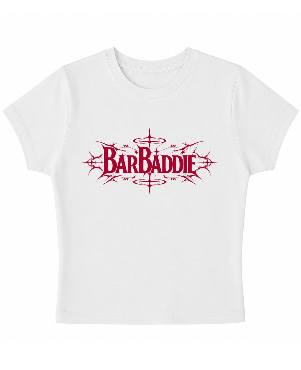 White Baby Tee Front Design