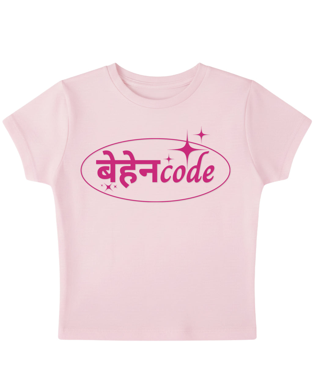 Baby Pink Baby Tee Front Design