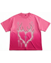 HEART STARS PINK SUNFADE BOXY TEE