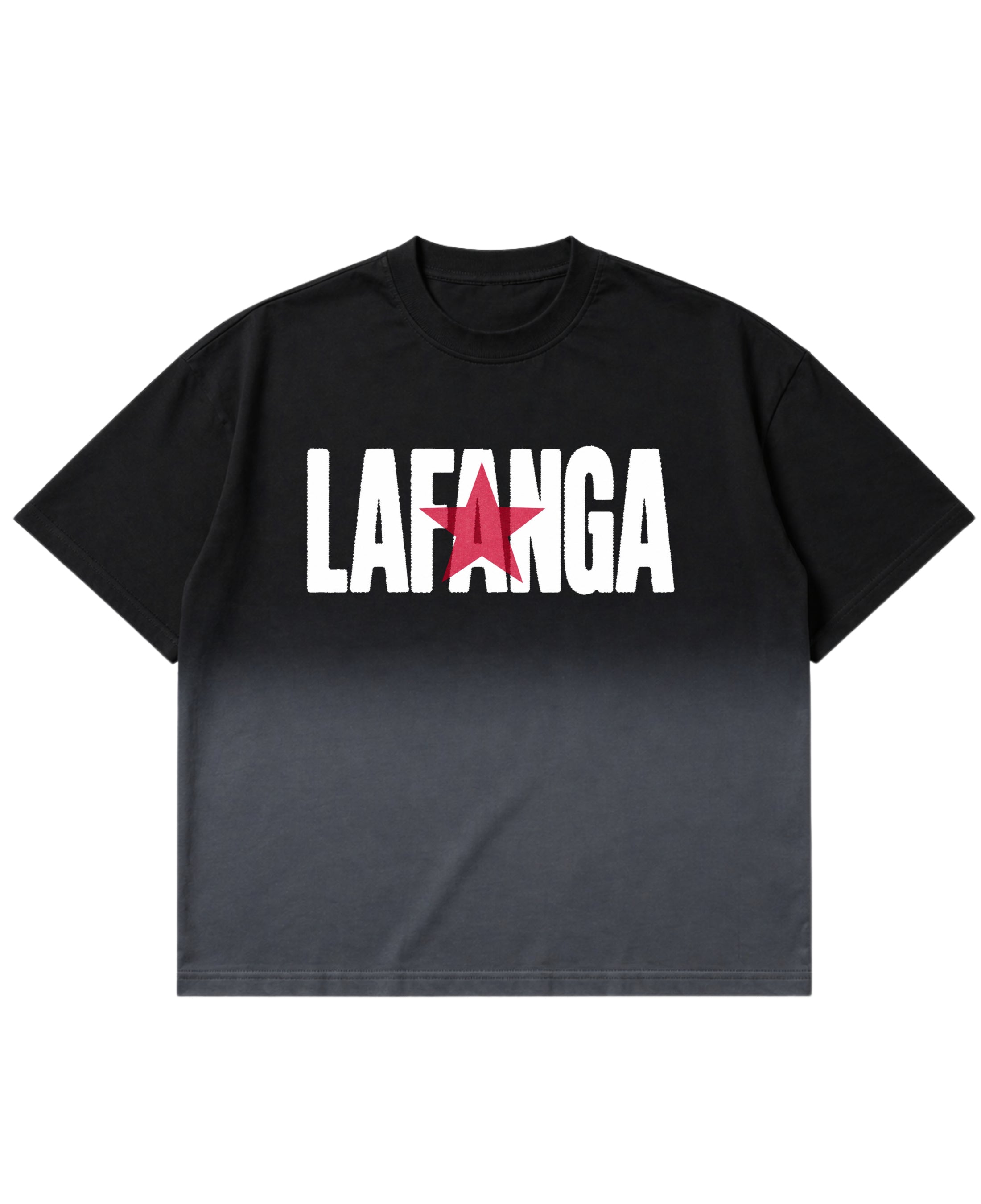 Black Ombré Wash Boxy Fit T-shirt Front Design