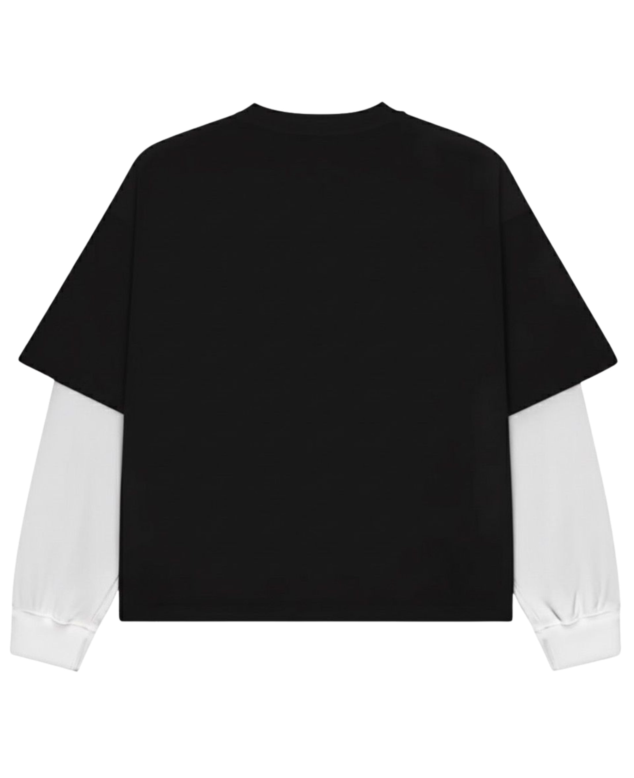 Black With White Sleeve Oversized Tee Back Design