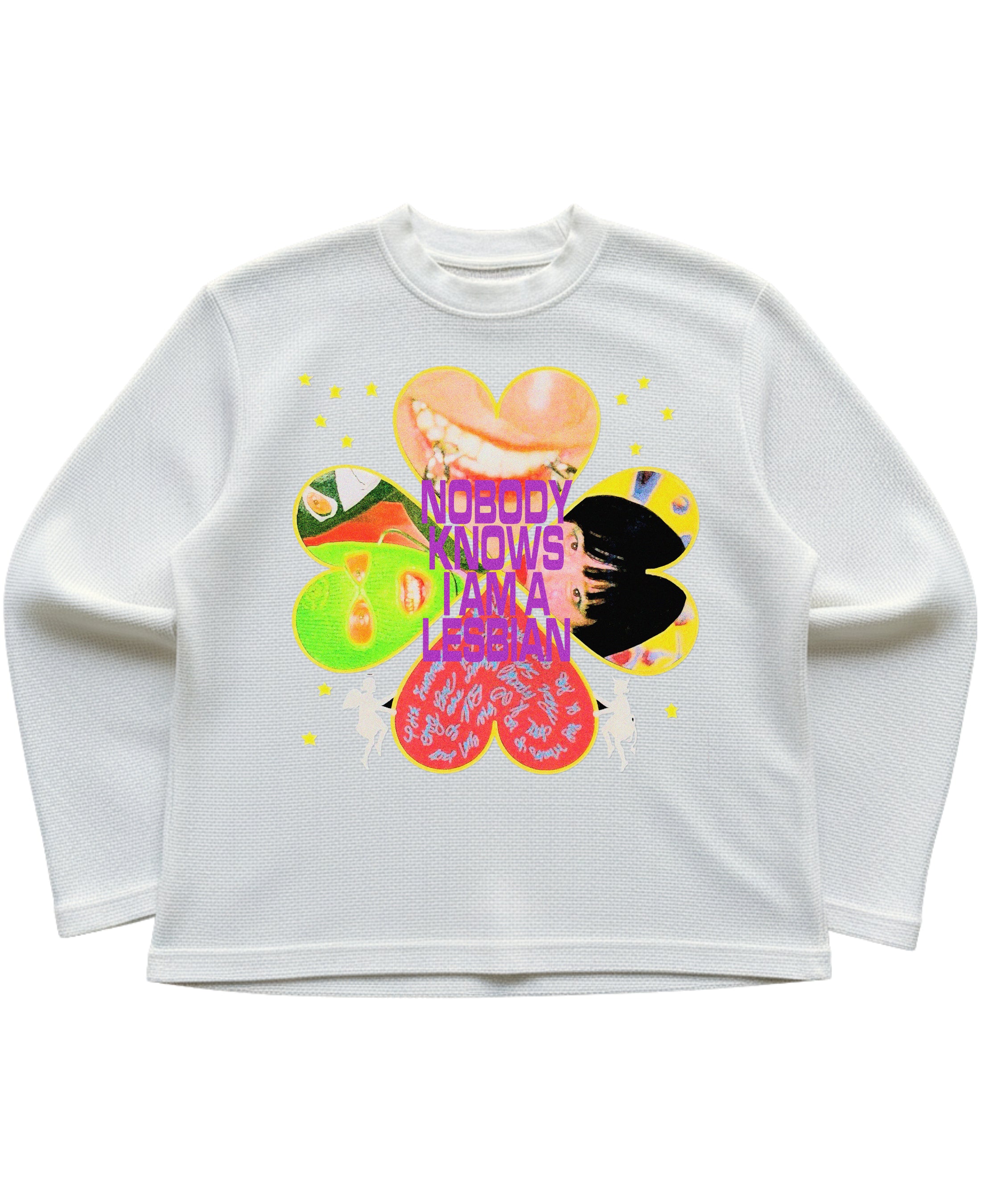 Off-white waffle knit oversized full-sleeve Front Design