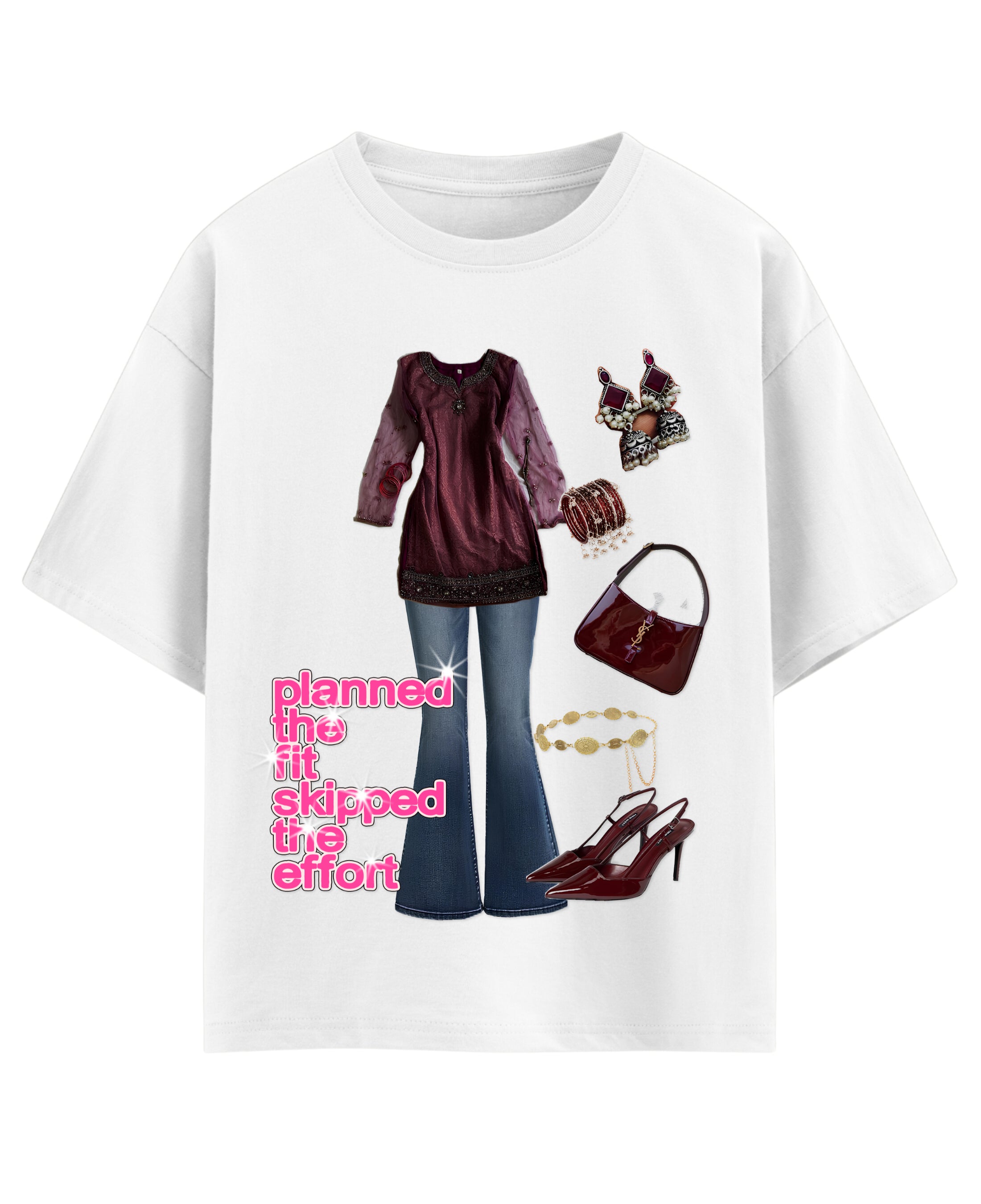 White Oversized T-shirt Front Design