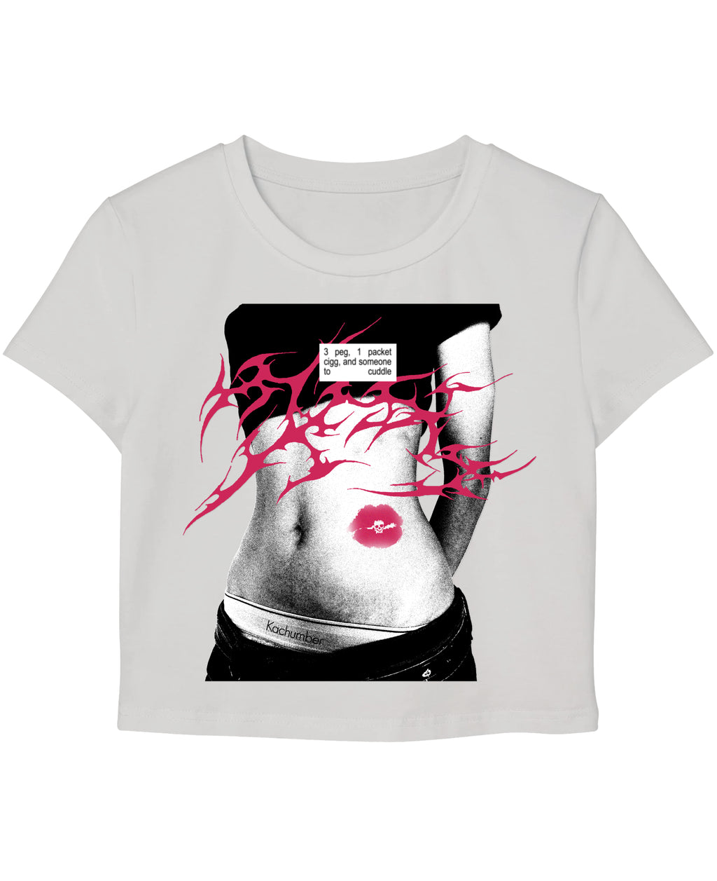 White Baby Tee Front Design