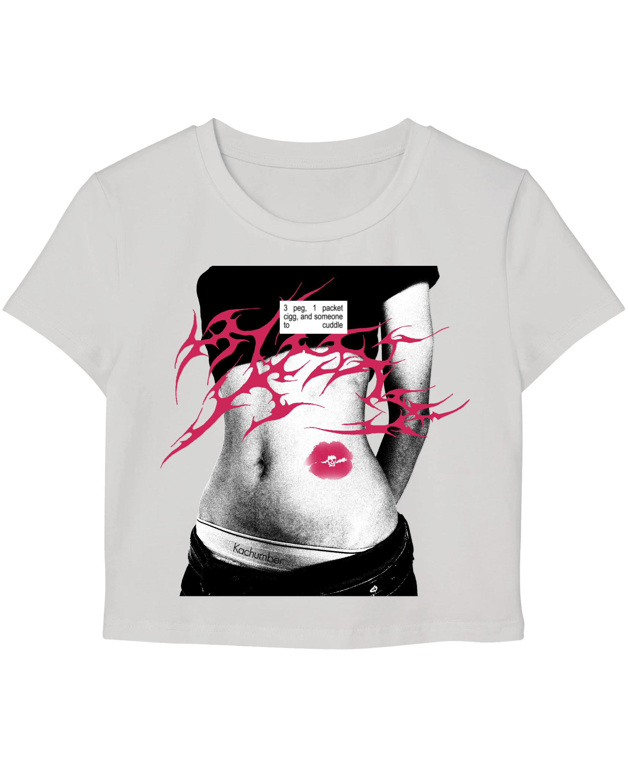 White Baby Tee Front Design