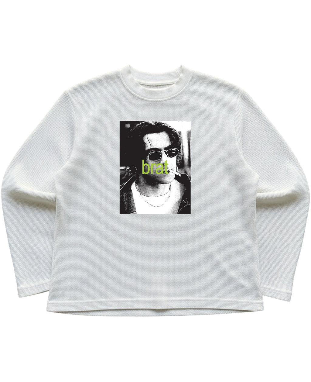 Off-white waffle knit oversized full-sleeve Front Design