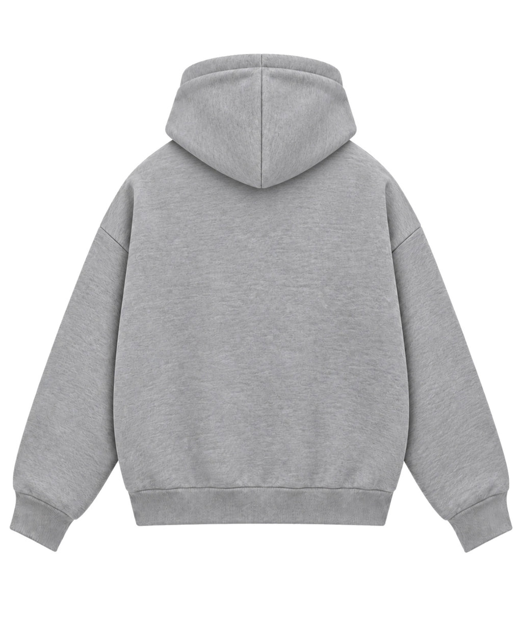 Grey Boxy Dual Zipper Hoodie Back Design
