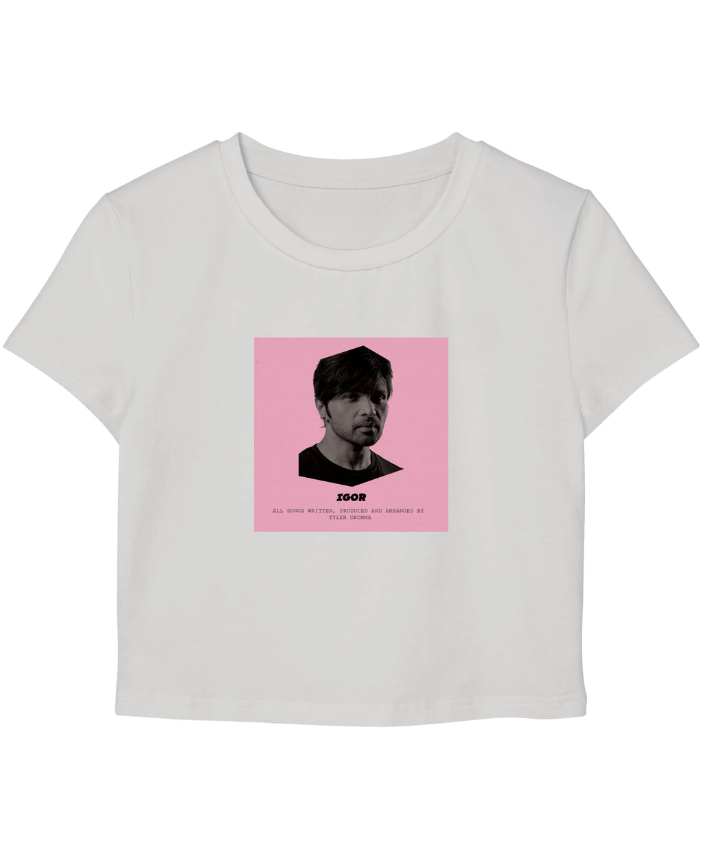 White Baby Tee Front Design