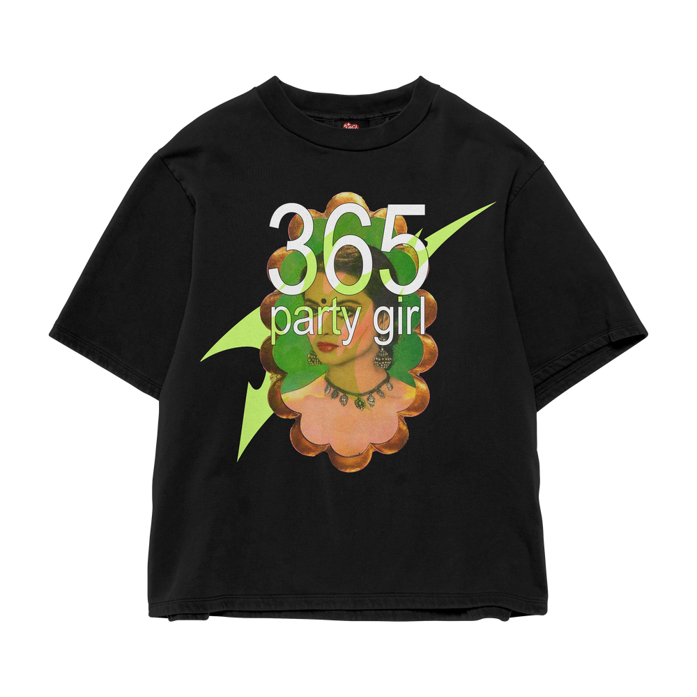 BLACK PARTY GIRL OVERSIZED TEE