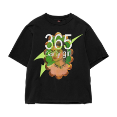 BLACK PARTY GIRL OVERSIZED TEE