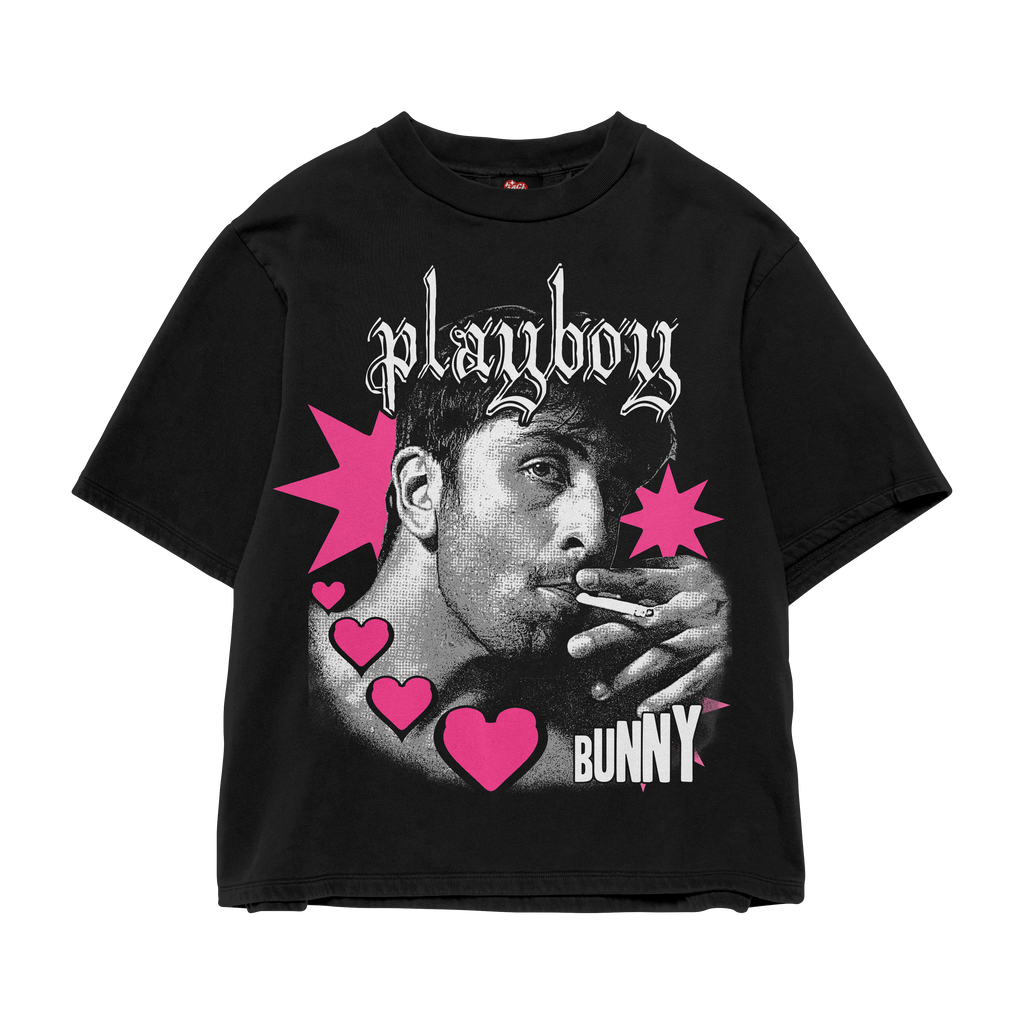 PLAYBOY BLACK OVERSIZED TEE