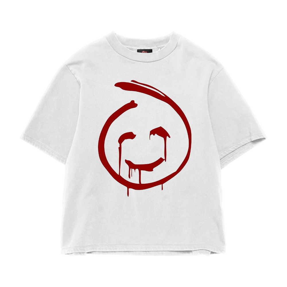 RED SMILEY OVERSIZED TEE